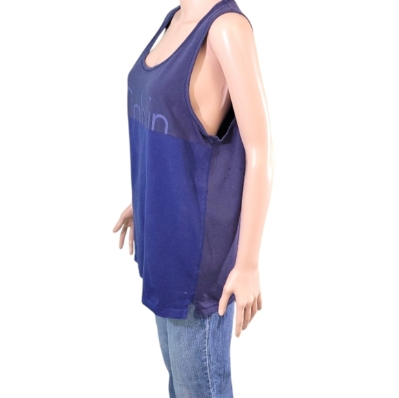 Calvin klein Jeans Womens Two Tone Blue Tank Top Size L - Picture 6 of 14
